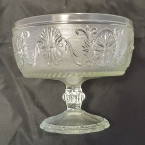 Vintage Indiana Glass sandwich glass pedestal